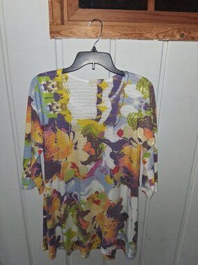 Atelier 5 by Gozde Yilmaz Abstract Floral Tunic/Mini Dress Sz L